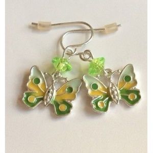 Silver Butterfly Earrings Spring Summer Colors